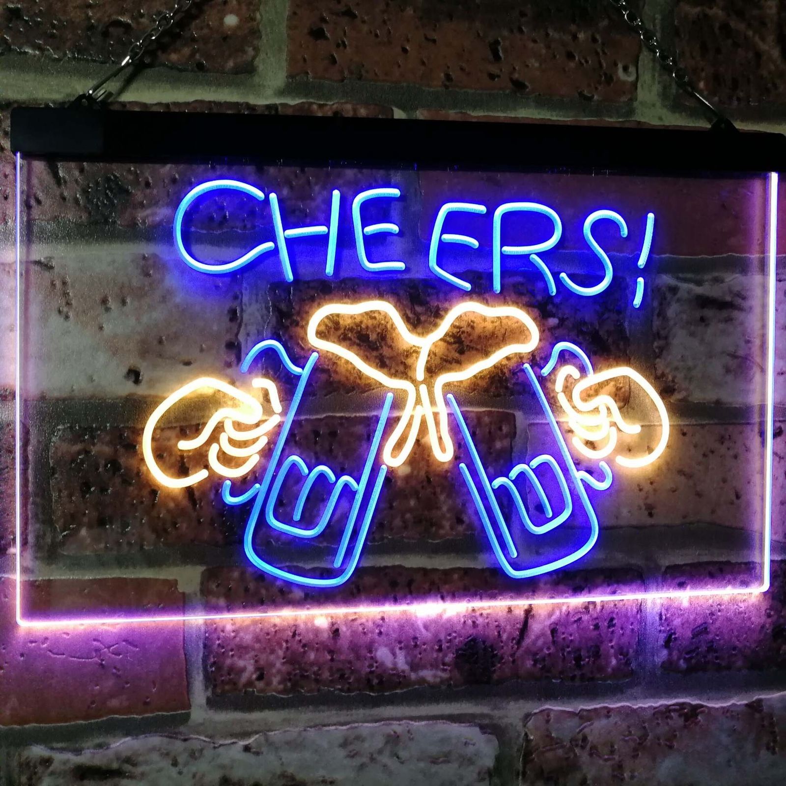 Beer Mugs Glass Dual Color Led Neon Sign